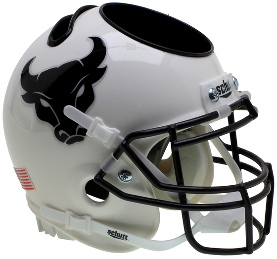 Buffalo Bulls Mini Football Helmet Desk Caddy <B>White Black Mask</B>