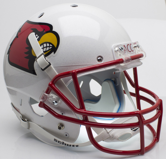 Louisville Cardinals Full XP Replica Football Helmet Schutt <B>Red Mask</B>