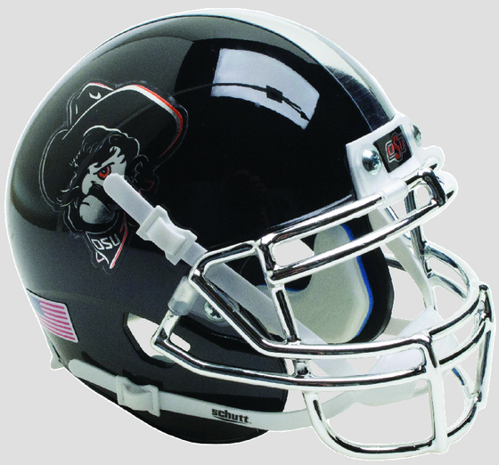 Oklahoma State Cowboys Mini XP Authentic Helmet Schutt <B>Black Icy Pistol Pete</B>