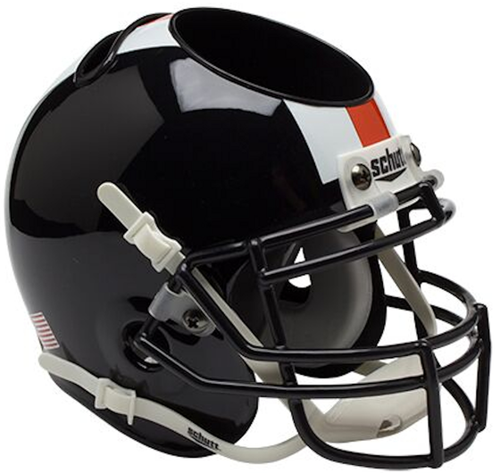 Oregon State Beavers Miniature Football Helmet Desk Caddy <B>Black w/stripes</B>