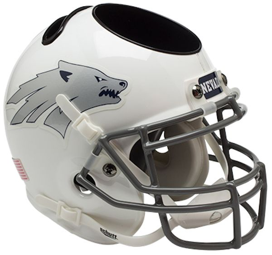 Nevada Wolfpack Miniature Football Helmet Desk Caddy <B>White</B>