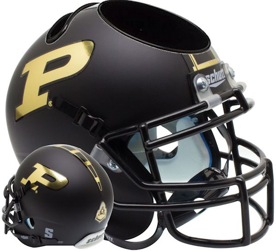 Purdue Boilermakers Miniature Football Helmet Desk Caddy <B>Matte Black</B>