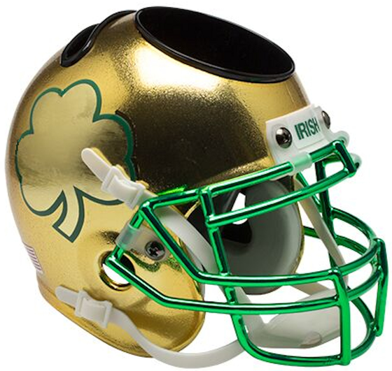 Notre Dame Fighting Irish Miniature Football Helmet Desk Caddy <B>Textured with Shamrock</B>