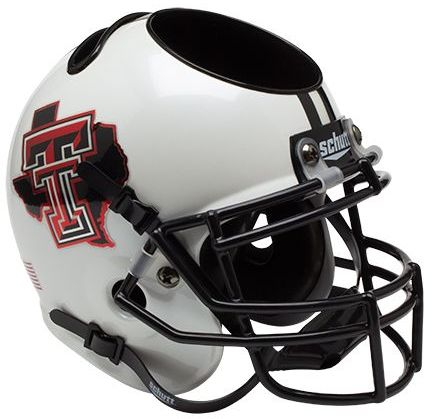 Texas Tech Red Raiders Miniature Football Helmet Desk Caddy <B>Pride White</B>