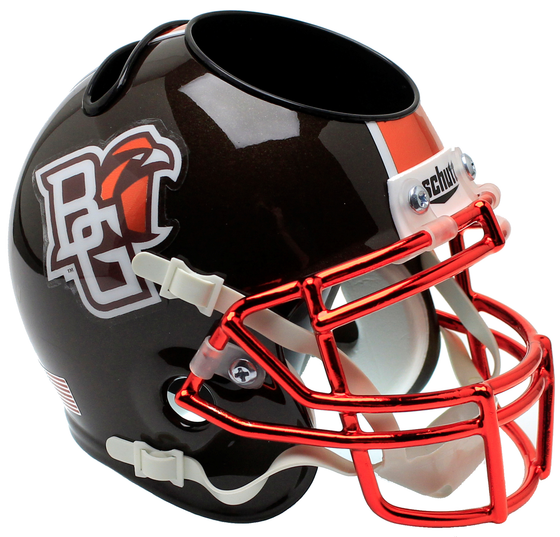 Bowling Green Falcons Miniature Football Helmet Desk Caddy <B>Chrome Mask</B>