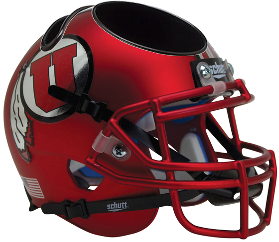 Utah Utes Miniature Football Helmet Desk Caddy <B>Satin Red</B>