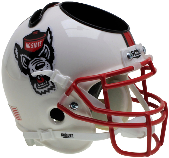 North Carolina State Wolfpack Miniature Football Helmet Desk Caddy <B>White Wolf</B>