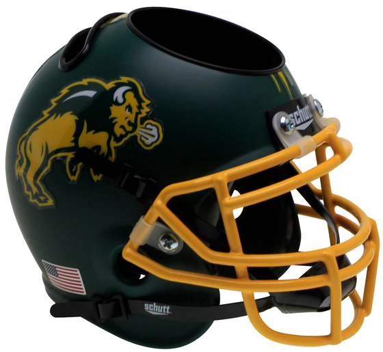 North Dakota State Bison Mini Football Helmet Desk Caddy <B>Matte Green</B>