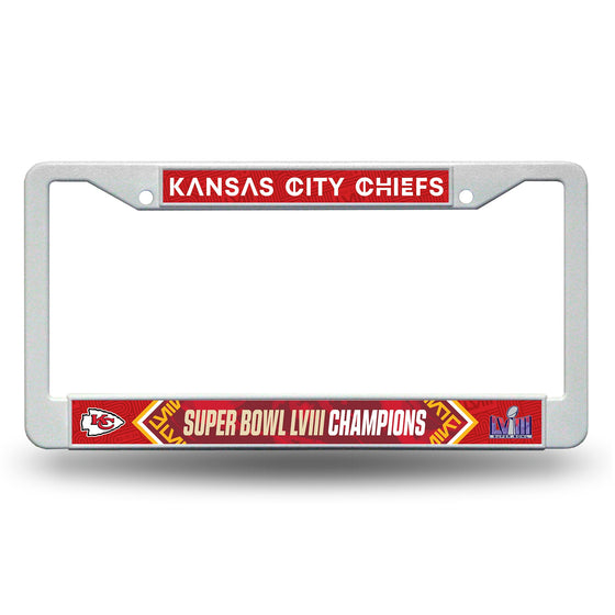 Rico Industries NFL Football Kansas City Chiefs 2024 Super Bowl LVIII Champions 12" x 6" Plastic Car Frame - 757 Sports Collectibles