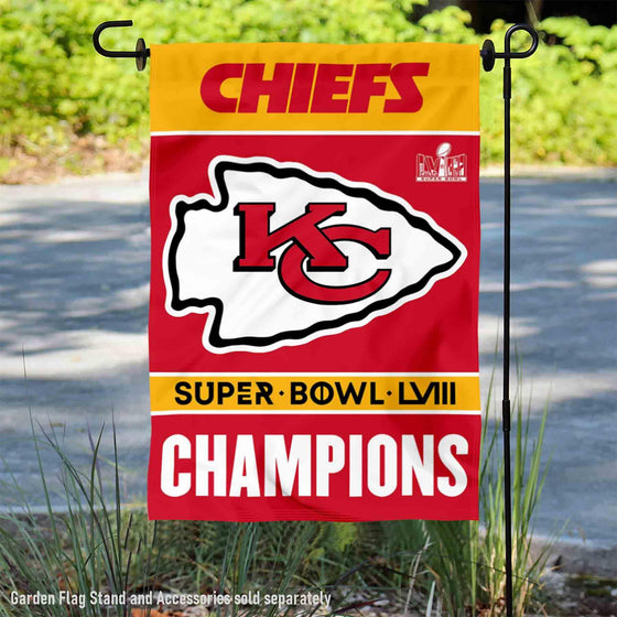 Kansas City Chiefs 2024 Super Bowl LVIII Champions Yard Garden Banner Flag - 757 Sports Collectibles