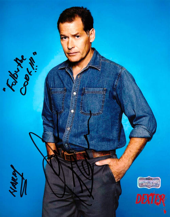James Remar Dexter Autographed/Signed 8x10 Photo - Solo With"Follow The Code!!!" &"Harry" Inscriptions - 757 Sports Collectibles