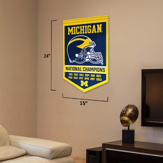 Michigan Team University Wolverines 12 Time 12x Football National Champions Banner - 757 Sports Collectibles