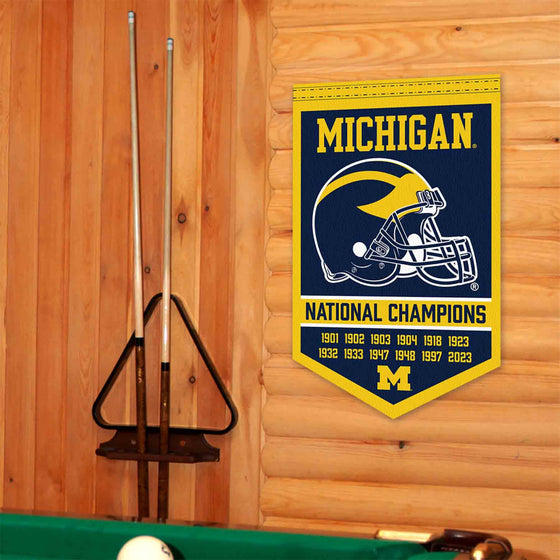 Michigan Team University Wolverines 12 Time 12x Football National Champions Banner - 757 Sports Collectibles