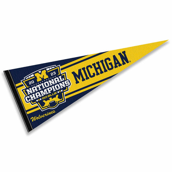 Michigan Team University Wolverines Football National Champions Pennant Banner Flag - 757 Sports Collectibles