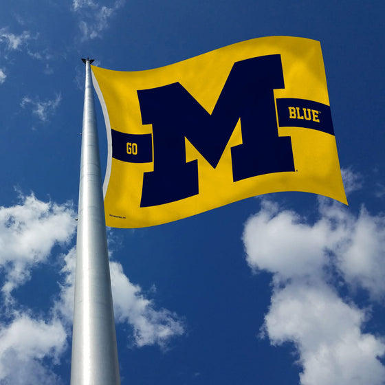 NCAA Michigan Wolverines "Striped" 3' x 5' Banner Flag - Single Sided - Indoor or Outdoor - Home Décor Made By Rico Industries - 757 Sports Collectibles