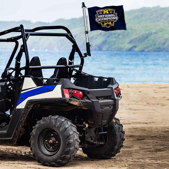 Michigan Team University Wolverines Football 2023 CFP National Champions Boat and Golf Cart Flag - 757 Sports Collectibles