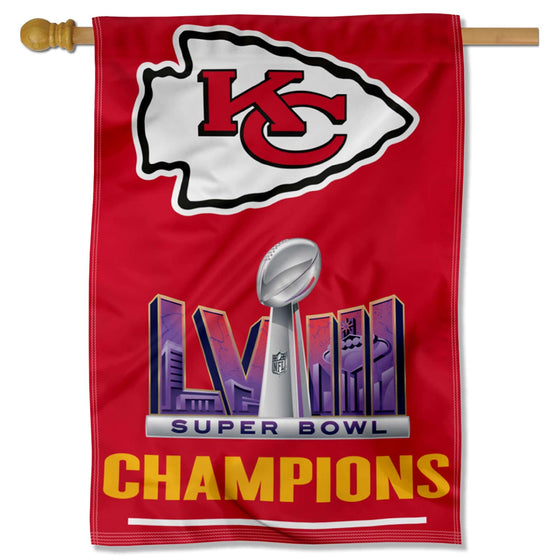 Kansas City Chiefs Super Bowl LVIII Champions House Banner Flag - 757 Sports Collectibles