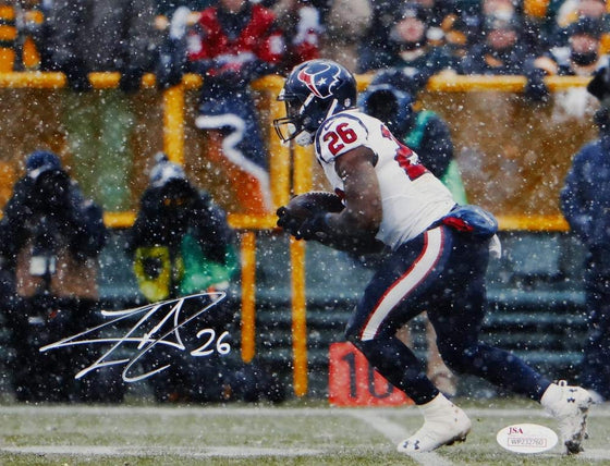 Lamar Miller Signed Houston Texans 8x10 Running In Snow Photo- JSA W Auth Left - 757 Sports Collectibles