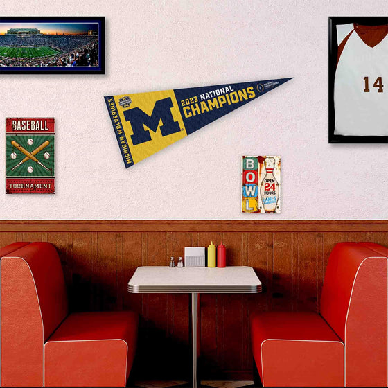 Michigan Team University Wolverines Pennant 2023 National Champions Banner - 757 Sports Collectibles