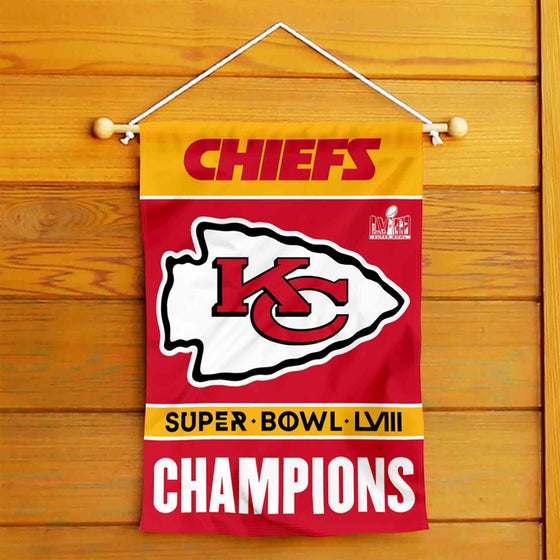 Kansas City Chiefs 2024 Super Bowl LVIII Champions Yard Garden Banner Flag - 757 Sports Collectibles