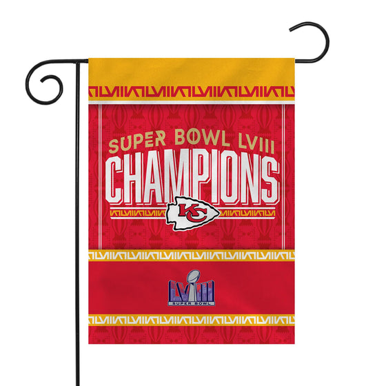 Rico Industries NFL Football Kansas City Chiefs 2024 Super Bowl LVIII Champions 13" x 18" Double Sided Garden Flag - 757 Sports Collectibles