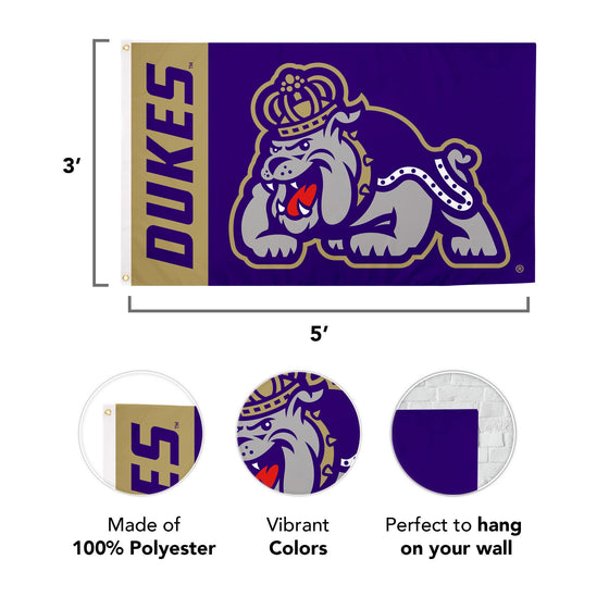 Desert Cactus James Madison University Flag Dukes JMU Flags Banners 100% Polyester Indoor Outdoor 3x5 (Team Name) - 757 Sports Collectibles