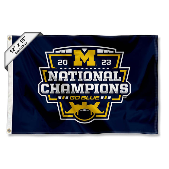 Michigan Team University Wolverines Football 2023 CFP National Champions Boat and Golf Cart Flag - 757 Sports Collectibles