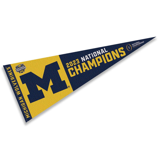 Michigan Team University Wolverines Pennant 2023 National Champions Banner - 757 Sports Collectibles