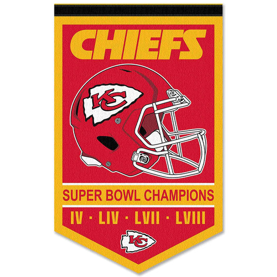 Kansas City Chiefs 4 Time Super Bowl Champions Banner Pennant - 757 Sports Collectibles