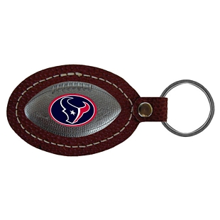 Houston Texans Leather Football Key Ring