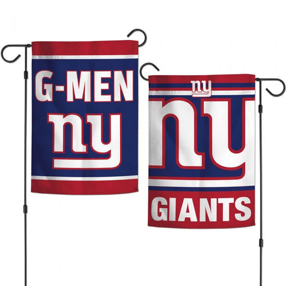 NEW YORK GIANTS SLOGAN GARDEN FLAGS 2 SIDED 12.5" X 18"