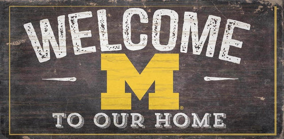 Michigan Wolverines Sign Wood 6x12 Welcome To Our Home Design - Special Order