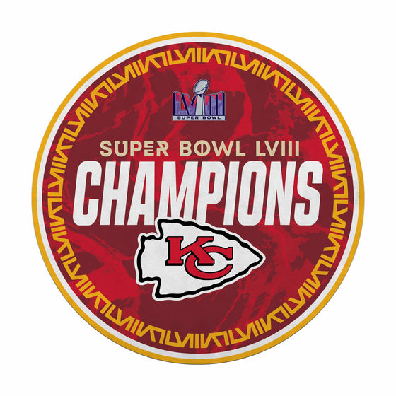 Rico Industries NFL Football Kansas City Chiefs 2024 Super Bowl Champions Shape Cut Pennant - Home and Living Room Décor - Soft Felt EZ to Hang - 757 Sports Collectibles