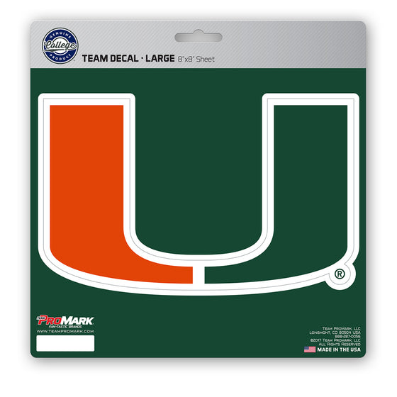 Miami Hurricanes Decal 8x8 Die Cut - 757 Sports Collectibles