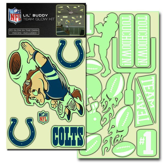Indianapolis Colts Decal Lil Buddy Glow in the Dark Kit - 757 Sports Collectibles