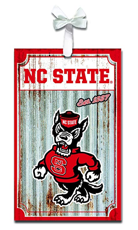 NC State Corrugated Sign Ornament