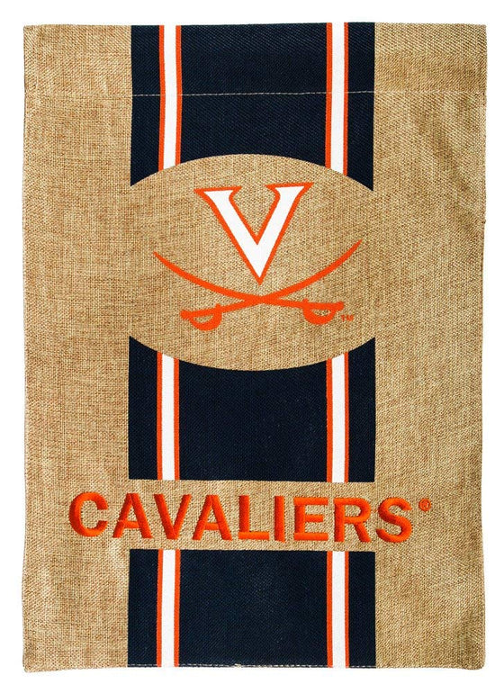 UVA Virginia Cavaliers Burlap Garden Flag