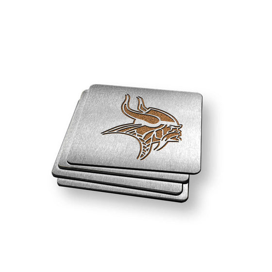 Minnesota Vikings Boaster Set of 4 Stainless Steel Cork Backed Coasters - 757 Sports Collectibles