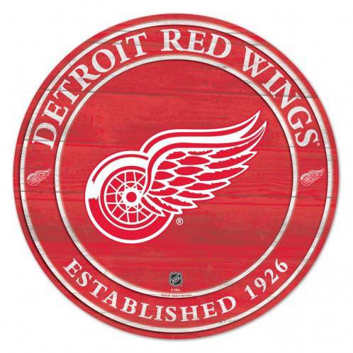 NHL Detroit Red Wings Round Wooden Sign 19.75" - 757 Sports Collectibles