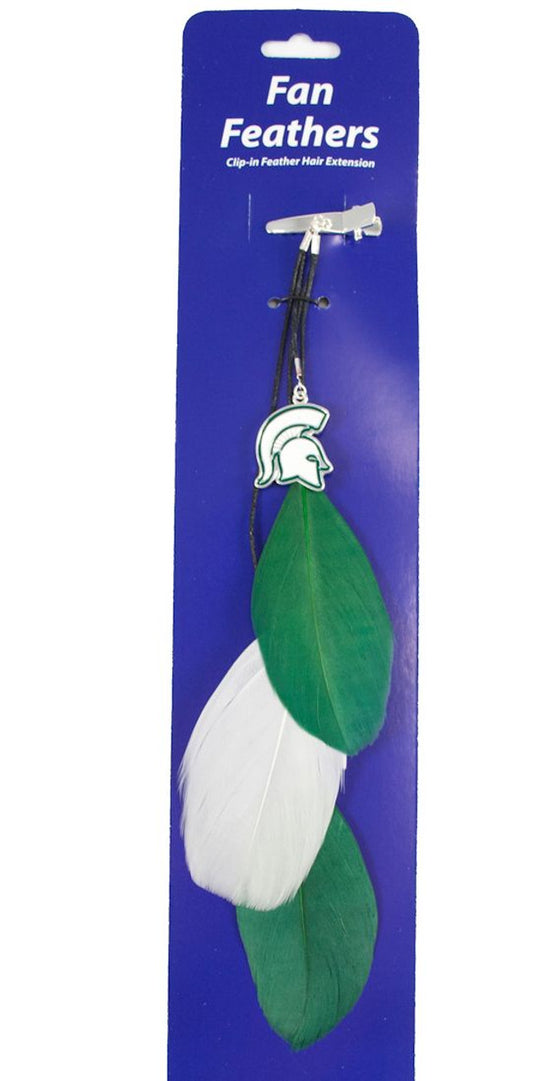 Michigan State Spartans Team Color Feather Hair Clip CO - 757 Sports Collectibles