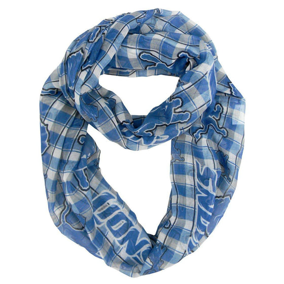 NFL Detroit Lions Endless Loop Plaid Infinity Scarf - 757 Sports Collectibles