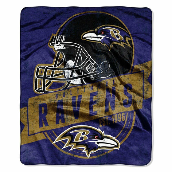 Baltimore Ravens Blanket 50x60 Raschel Grandstand Design