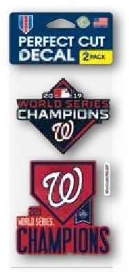 Washington Nationals 2019 World Series Champions 4x8 Perfect Cut Decal (2 Pack)