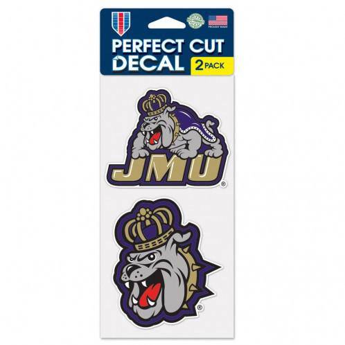 James Madison JMU Dukes 2 Pack of 4x4 Perfect Cut Decals - 757 Sports Collectibles