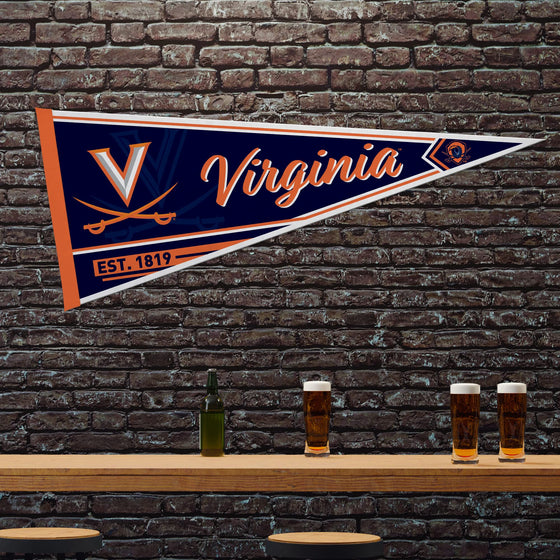 Rico Industries NCAA Virginia Cavaliers Classic 12" x 30" Felt Wall Décor Pennant - Great for Home/Bed Room/Man Cave Décor - 757 Sports Collectibles