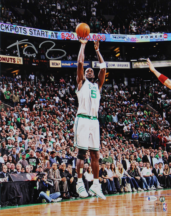 Celtics Kevin Garnett Authentic Signed 16x20 Photo Shooting HOF BAS Witnessed - 757 Sports Collectibles