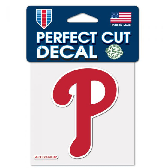 PHILADELPHIA PHILLIES LOGO PERFECT CUT COLOR DECAL 4" X 4" - 757 Sports Collectibles