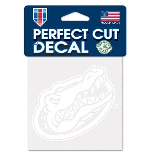 NCAA Florida Gators UF Perfect Cut 4x4 Diecut Decal (White)