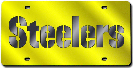 Pittsburgh Steelers Laser Cut Yellow License Plate (CDG) - 757 Sports Collectibles