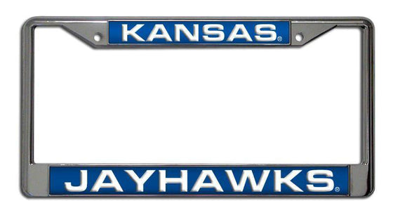 Kansas Jayhawks Laser Cut Chrome License Plate Frame (CDG) - 757 Sports Collectibles
